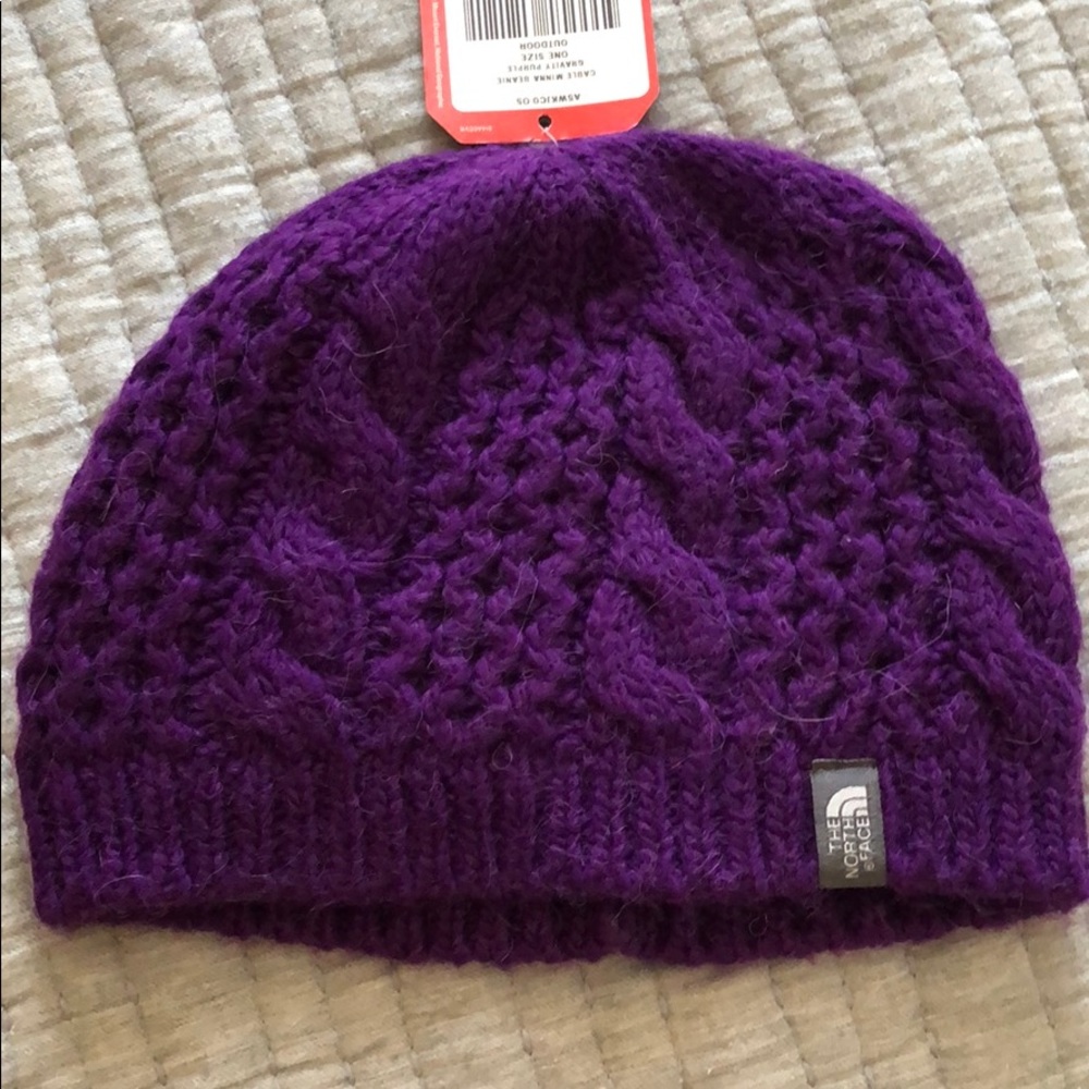 purple Northface Beanie NWT